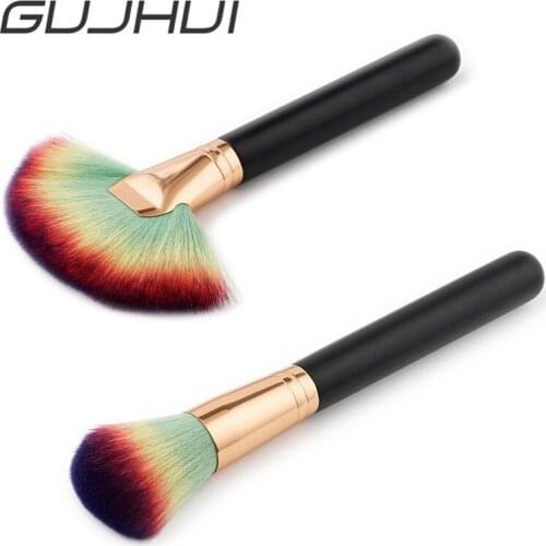 High Quality Soft Makeup Brush BB Cream Foundation Powder Blush Brushes Facial Fan Cosmetic Brush Make Up Beauty Tools #254713