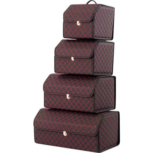 High Quality PU Leather Trunk Organizer Folding Storage Box Car SUV Trunk Organizer Stroage Bag Auto Interior Car Accessories