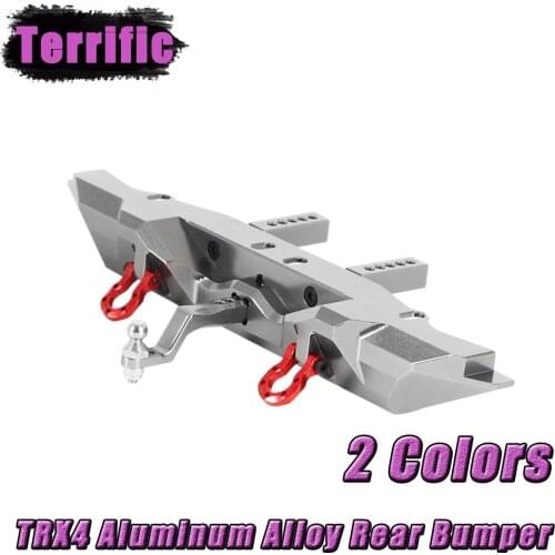 TRX-4 Aluminum Alloy Rear Bumper with Trailer Hitch for 1/10 RC Crawler Car Traxxas TRX4 Defender Bronco Upgrade Parts