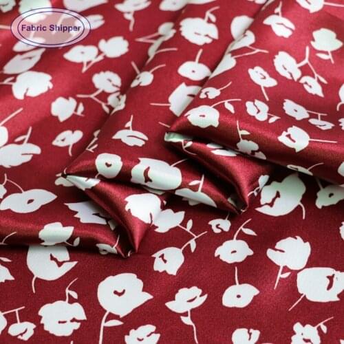100cm*148cm Retro Floral Satin Material Shirt Sleep Scarf Fabric Soft