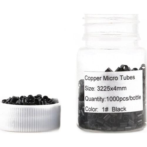 1000pcs 3.2x2.5x4mm Micro Link Black brown blonde micro Bead Ring Link Straight copper Ring Mini Locks Beads for I tip hair