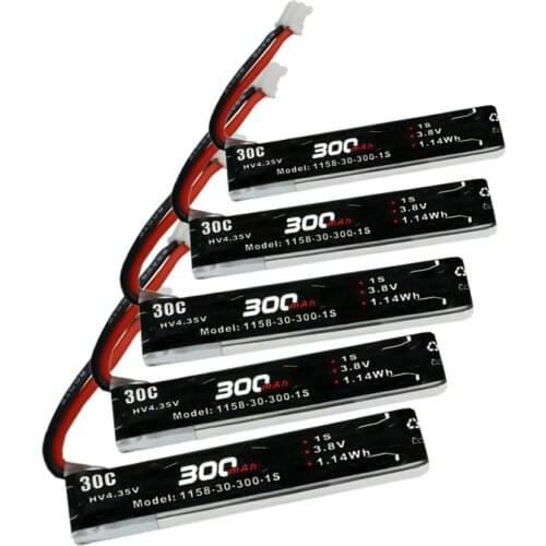1S Lipo Battery 300 350 450 520 600 650 mAh 3.8V 3.7V 30/50/60/80/120C PH2.0 Connector For RC Drone Tinywhoop Frame Kit Parts