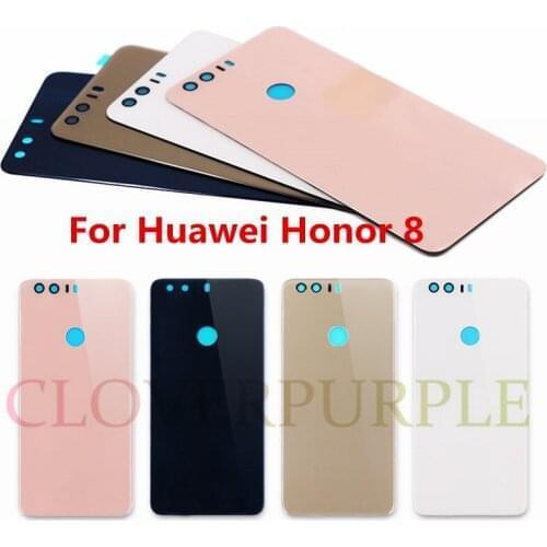 1x Back Glass Battery Cover Housing with Adhesive Sticker Replacement Parts for Huawei Honor 8