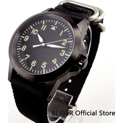 Sterile 42mm Automatic Mens Watch ST Automatic Movement PVD Watch Case Nylon Strap