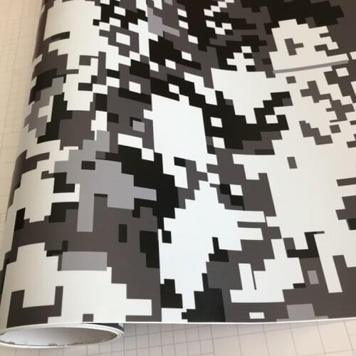 Digital Black Gray White Camouflage Premium Vinyl Car Wrap Decal Film Sheet Air Channel Release Technology