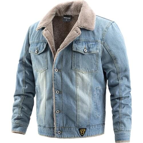 Men Winter Jean Jackets Outerwear Plus Velvet Warm Denim Coats New Men Large Size Wool Liner Thicker Denim Jacket Plus And Coats