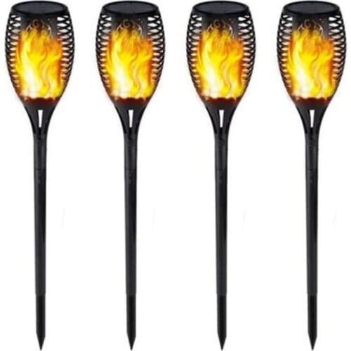 4 Pcs Waterproof Solar Light 96 LED Flickering Flame Torch Garden Lamp Outdoor Landscape Decoration Lawn Ligh 3 ways to install