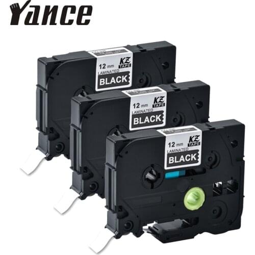 3Pack TZe-335 TZE 335 tze Tape 12mm Compatible For Brother P Touch Ribbon Printer white on black TZ-335 for brother label tape