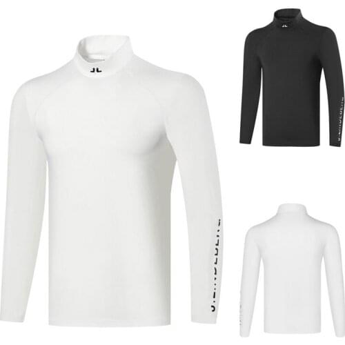 Golf clothing mens long sleeved breathable sweat wicking bottom Shirt Plush Sports Top Casual round neck Pullover trendy T-shir