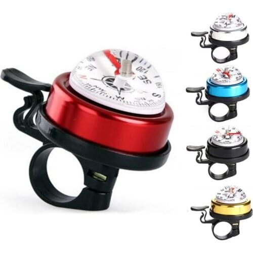 Mountain Bike Bicycle Bell Bike Compass Bicycle Bells Handlebar Aluminum Alloy Compass Ring Cycling Bike Horn MTB Accessories