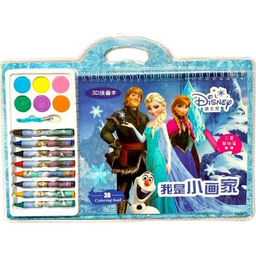 Disney Frozen Mickey Minnie Princess Crayon Pastel Coloring Book Student Childrens Puzzle Painting Book School Supplies Gift