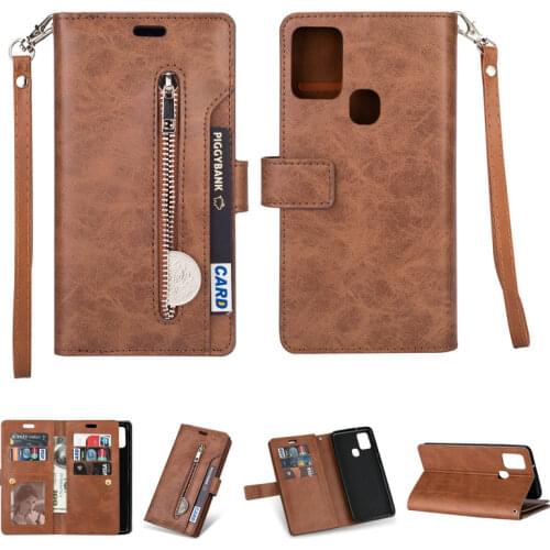 Leather Solid Zipper Flip Etui for Samsung A21S 2020 Luxury Case for Samsung Galaxy A 21 S A21 A21S Wallet Cover Card Slot Coque