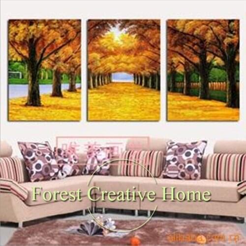 Creative Home Decor Canvas Painting Art Wall For Living Room Forest Leaves Printed Poster Picture Wall Decor Painting Autumn Art