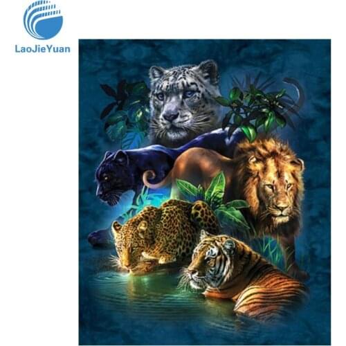 LaoJieYuan animals DIY Crystal full 5D plastic diamond painting cross stitch kit art 3Dmosaic square rhinestone