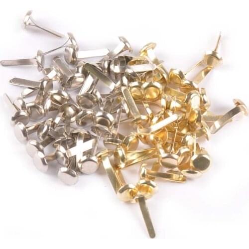 100Pcs Mixed Round Brad Silver/golden Metal Crafts Embellishments For Scrapbook Diy Decor Fastener Brads Handmade Supplies C2257
