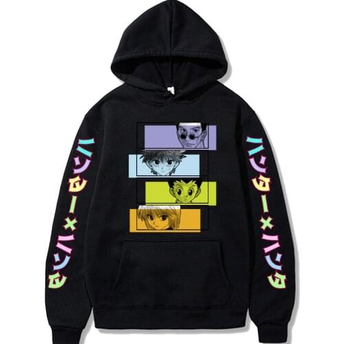 Hunter X Hunter Hoodie Men Pre-shrunk Cotton Awesome Hoodie Hood Long Sleeved Hisoka Morow Pullover Anime Tops