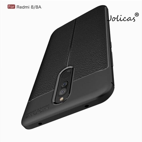 Lychee Pattern Soft TPU Cover For Xiaomi capinha Redmi 8A Abstract Cool Book Cases sFor Cover Xiaomi Redmi cellular 8 Xiamo Gray