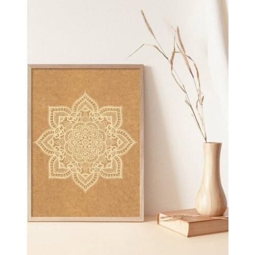 Set of 4 Mandala Flower Wall Art Yoga Poster Bohemian Bedroom Decorative Buddhism Zen Canvas Painting Home Wall Decoration