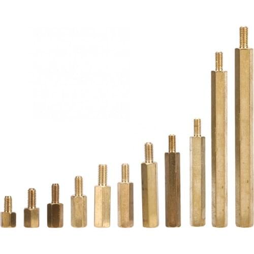 20/30/50/100Pcs M3 Brass Standoff Coupling Set Hex Stud Standoff Spacer Column Replacement Kit Male To Female PCB Hollow Pillar