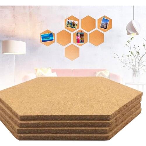 Wall Drawing Bulletin Boards Office Home Wood Photo Background Hexagon Stickers Self-Adhesive Cork Board Tiles