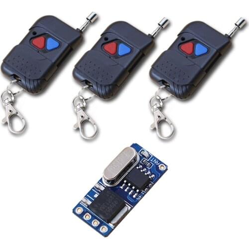 New Remote Control Light Switch DC 3.5V 5V 7V 9V 12V Relay 1CH Wireless RF Mini Remote Control Switch Transmitter + Receiver