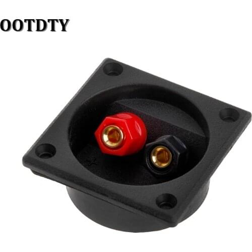 OOTDTY Square Shape Double Binding Post Type Speaker Box Terminal Cup Black And Red