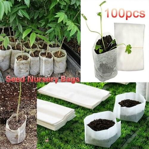 Wholesale 100PC Vegetable Transplant Breeding Planting Bag Biodegradable Seed Nursery Bags