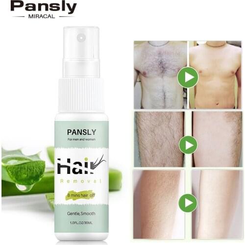 Pansly 8 mins Hair off Hair Removal Cream Face Body Hair Depilatory Beard Bikini Legs Armpit 30ml Painless Hair Remover Spray