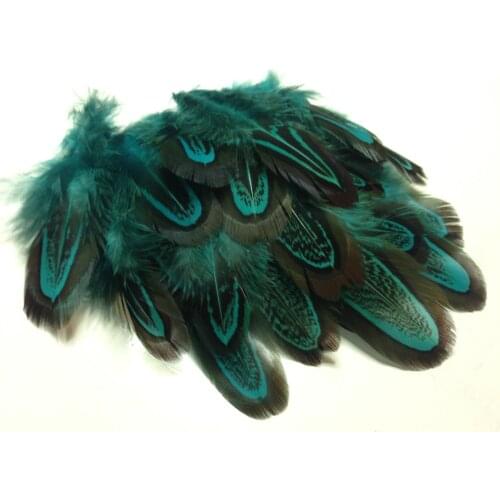 20PCS/bag DIY Crafts Aqua Blue Coloured Almond Pheasant Feathers 4-9cm Beautiful Wedding Party Decoration