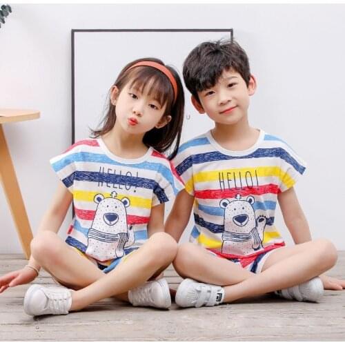 Baby Kids Pajamas Set Summer Children Clothing Suit Short sleeve Sleepwear Boys Cartoon Pyjamas Girls Nightwear Pijamas Infantil