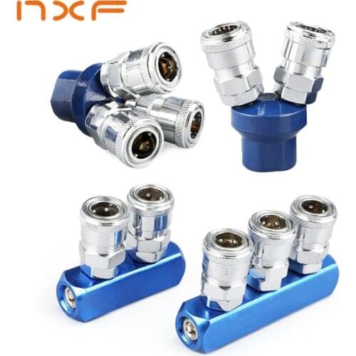 Pneumatic Fitting Compressor Fittings 1/4 Quick Connector Air Gas Distributor For Pump Tool Coupler Manifold Multi Splitter