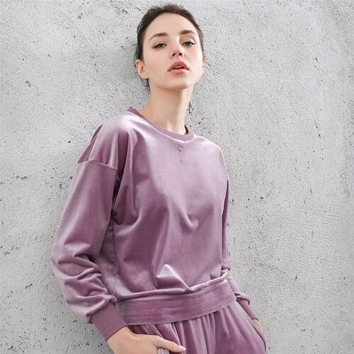 Long Sleeve Pullover Breathable Sport Velvet Top Woman Slim Gym Fitness Running Training Dance Clothes for Women Autumn Winter