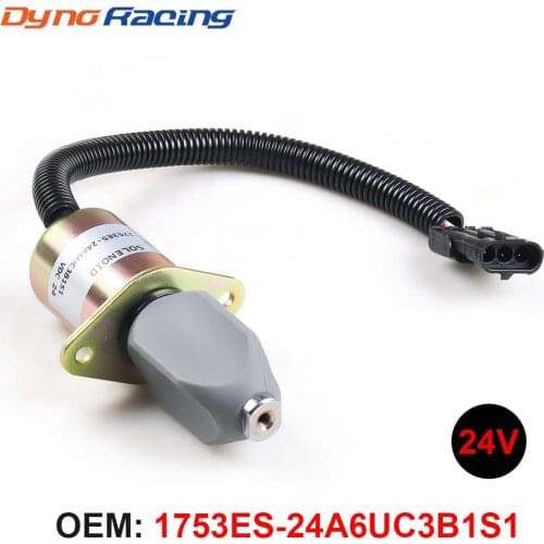 24V Fuel Shutdown Shut off Stop Solenoid Valve 1753ES-24A6UC3B1S1 For Cummins For Yanmar For Kubota 3931196 SA-3665-24