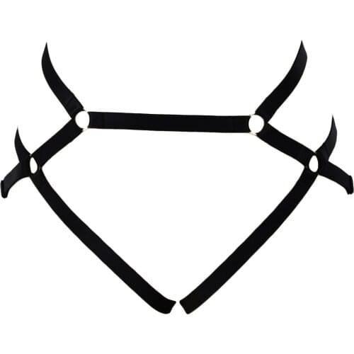 Black Adjusted G String Sexy Body Harness Women Gothic Rave Bondage Underwear Lingerie Bottom Body Cage Harness Belt Briefs