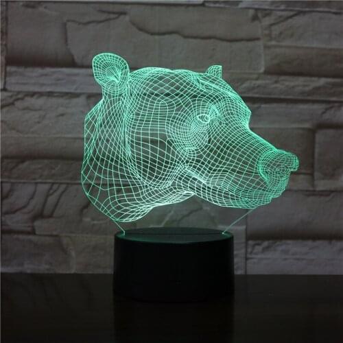 3D LED Table Lamp Acrylic Nightlight Touch Remote Dog Animal 7 Colors Changing App Control Bedroom Decor Gifts for Children