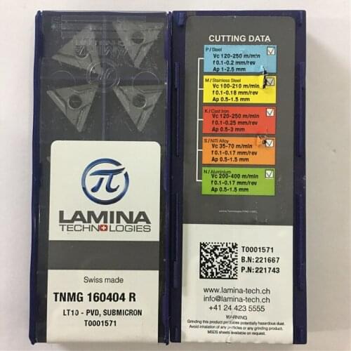 TNMG160404R-NN LT10 100% Original LAMINA carbide insert with the best quality 10pcs/lot free shipping