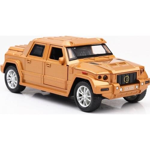 1: 32 Off Road Alloy Kaibahe War Shield SUV Simulation Car Model Sound and Light Return Boys Birthday Christmas Gift Yellow