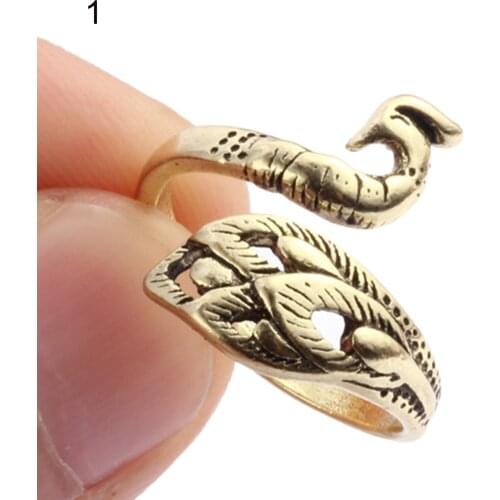 Crochet Loop Peacock Design Adjustable Sewing Ring Wear Thimble Knitting Supplies for Household