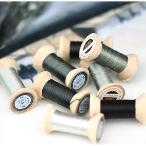 Hand-embroidered embroidery thread / silk thread / wrapped silk silk embroidery thread / hand-embroidered spool /Cyan grey