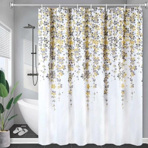 Plant Flowers Leaves Series Shower Curtains Bathroom Curtain Frabic Waterproof Polyester Multiple Sizes Bath Bathroom Curtains