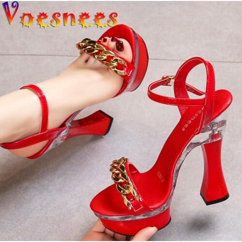 Summer Pole Dance Shoes Stripper Women Shoes Sexy Walk Show Sandals Party Nightclub Platform High Heels Metal Decoration Shoes