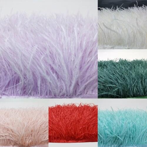 1Pcs Multi Purpose Crafts Ornament Pure Color Trims 1M for Dress Clothing Ostrich Feather DIY Decoration Sewing Accessories