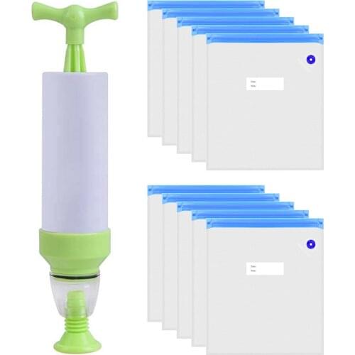 10Pcs Reusable Vacuum Compression Storage Bags Moisture Proof with Exhaust Pump Prevent Humidity