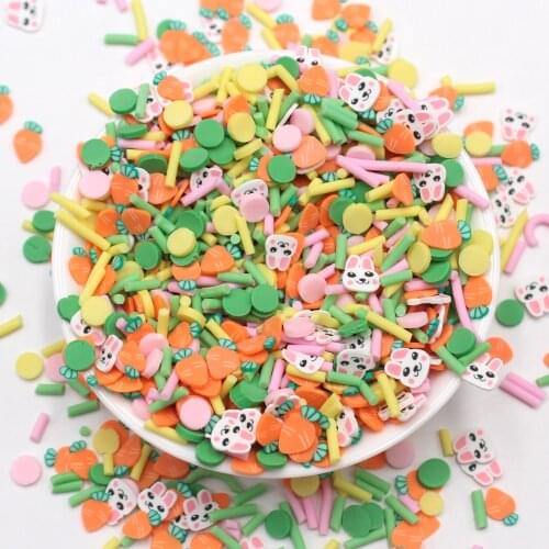 100g/Lot Diy Accessories Rabbit Round Cand Clay Slices Soft Pottery Mixed Sprinkles for Decoration Kits