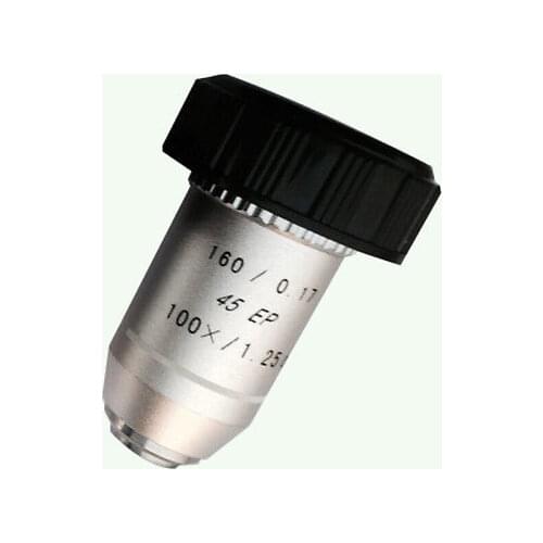 100X 195N Semi Plan Achromatic Objective Lens 160/0.17 Thread Diameter 20.2mm for Medical Biological Microscope Bio-Microscope