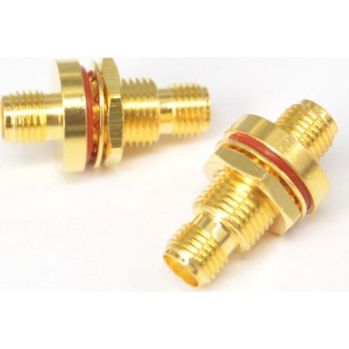 2 Pieces SMA Adapter SMA Female Jack to SMA Jack Female Bulkhead Panel Mount O-Ring Straight Connector