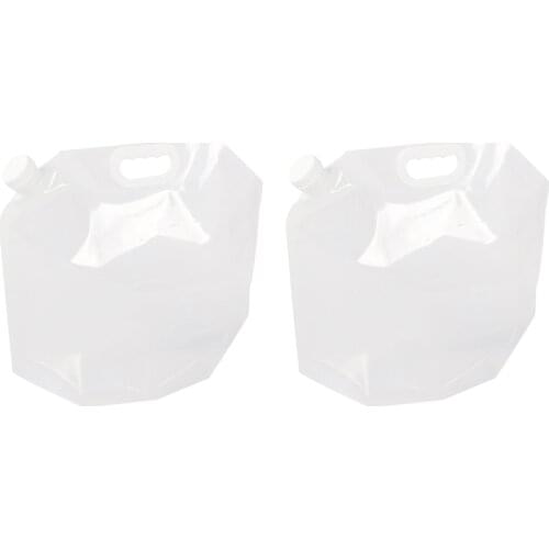 2Pcs Clear 10L Folding Water Tank Bag for Camping BPA Free Space-Saving