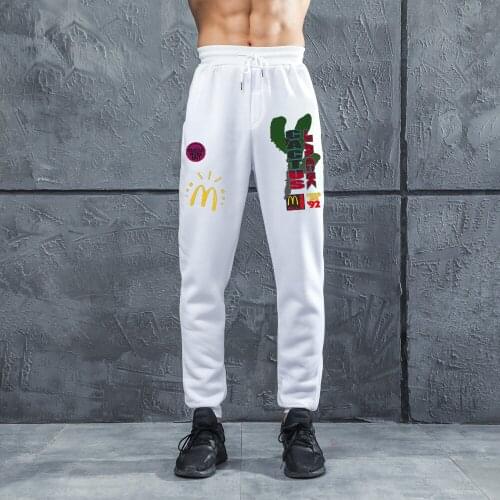 2021 Mens Harajuku CACTUS Mens And Womens Jogging Pants, Streetwear, High-Quality, Stylish Black Polar Fleece SweatpantsS-3XL