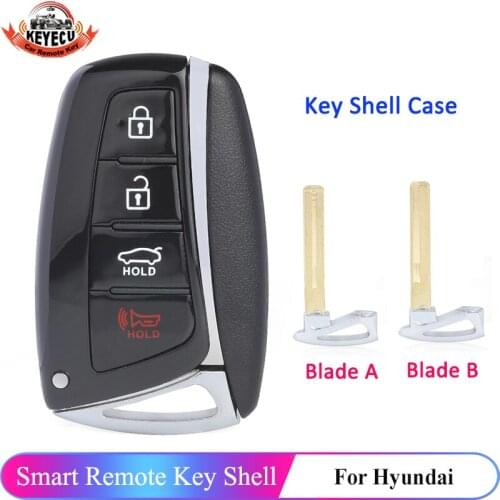 KEYECU 4 Button for Hyundai Genesis Santa Fe Equus Tucson Azera Sonata Elantra Ix35 Replacement Key Remote Key Shell Case Fob