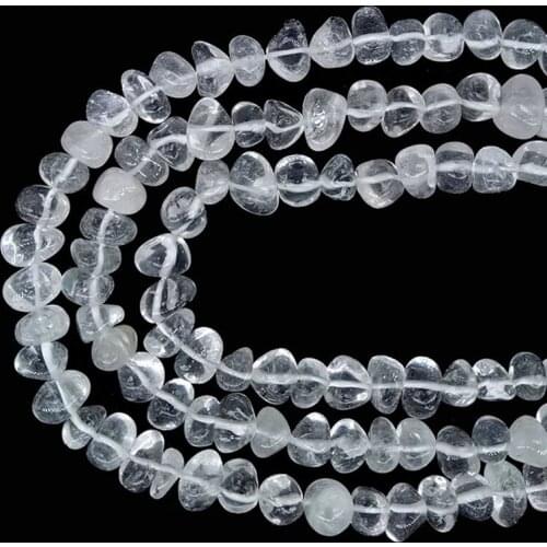 6-8X9-11mmNatural White Clear Crystal Rock Quartz Chips Chip Beads Loose Gemstone Beads for Jewelry Making Strand Yoga Meditaion